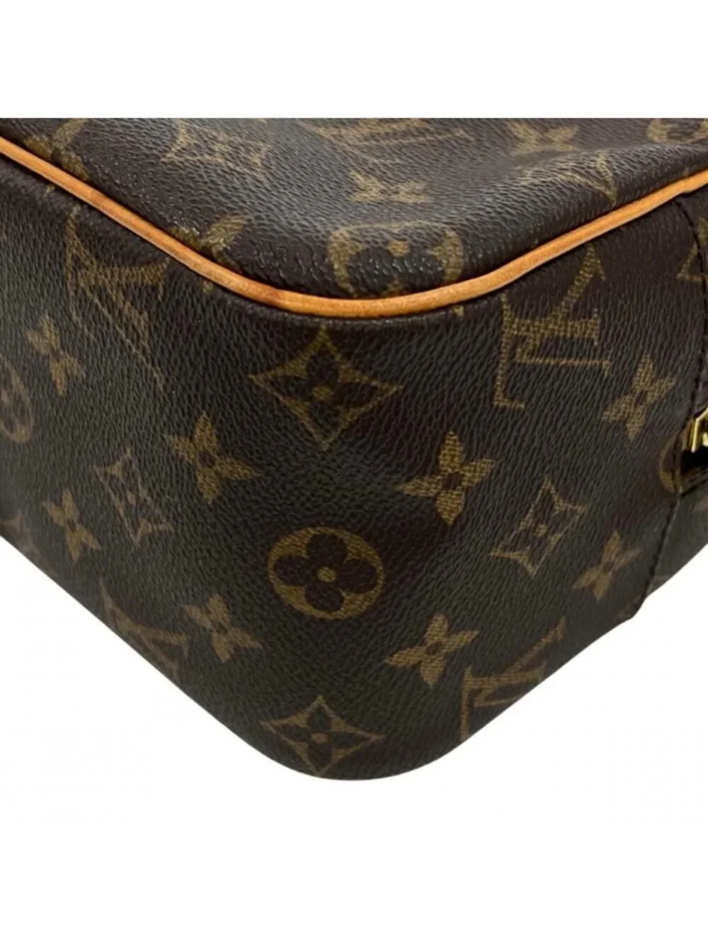 Louis Vuitton Cite MM Square Shoulder Bag Monogram Canvas Brown Gold